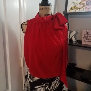 Sassy in this Red Sleeveless Shirt